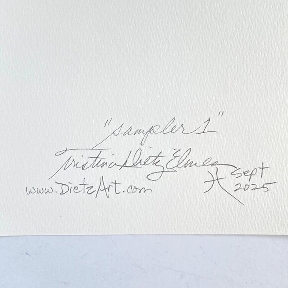 Sampler 1 Original Art Abstract Watercolor Painting on 8x8in Paper - Picture 5 of 6